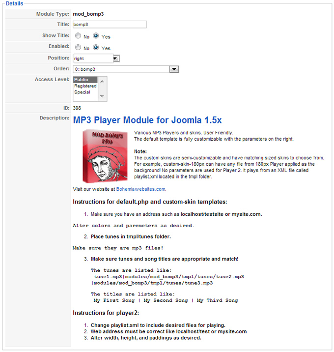 Joomla-MP3-Player